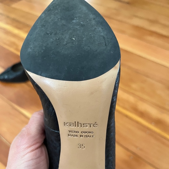 Italian leather high heels shoes with crocodile details size 35 eu - Picture 6 of 7